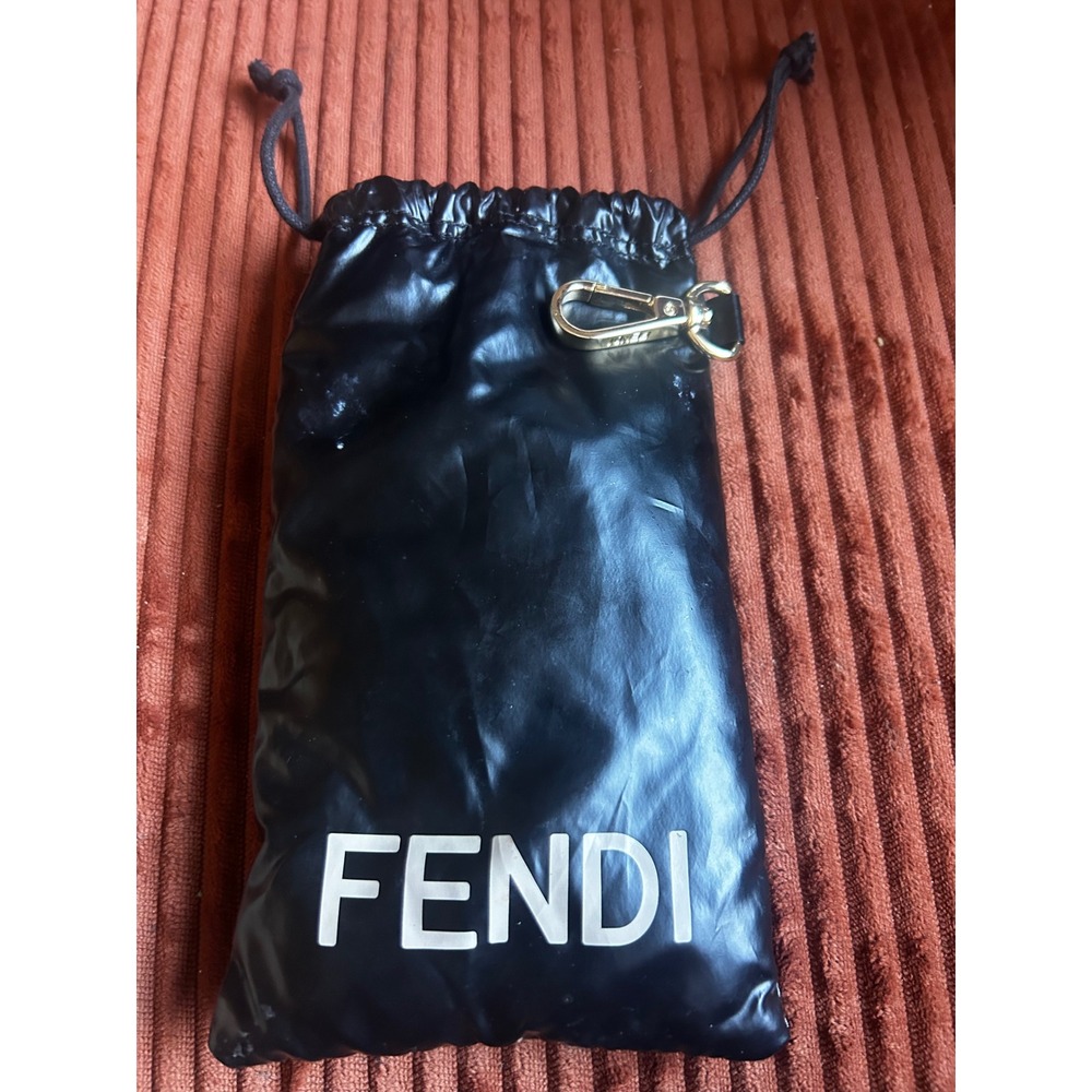Fendi FF40013U Gold Square Sunglasses Brown Gradient FF Monogram Logo Italy - Picture 5 of 9